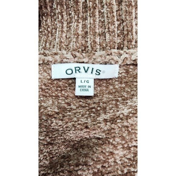 Lot of 3 Orvis Chenille Open Front Cardigan Sweater L/G Brown, Black, Blue - Picture 5 of 13